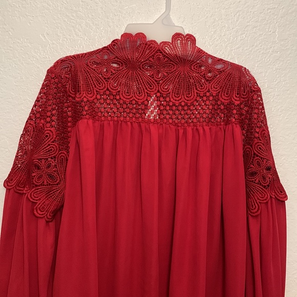 BOSTON PROPER Flowy Long Sleeve, Embroidered Blouse/Preowned - Picture 3 of 17
